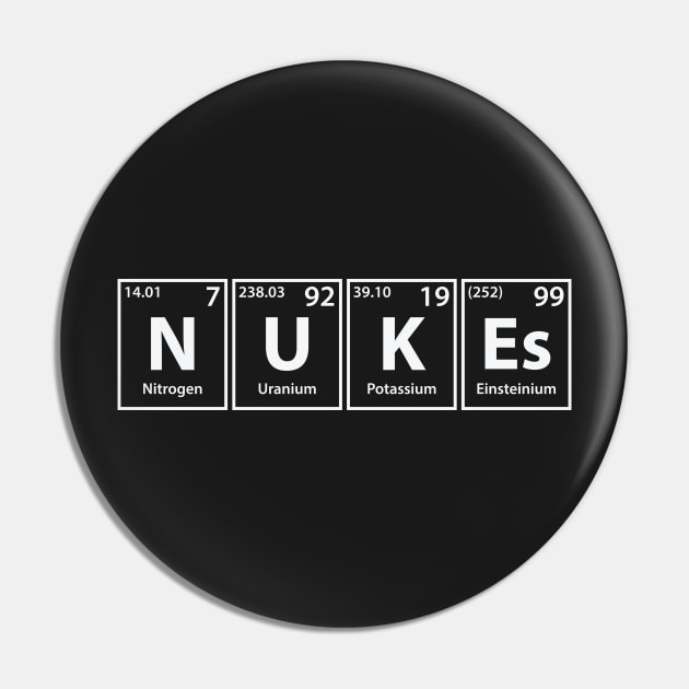 Nukes (N-U-K-Es) Periodic Elements Spelling Pin by cerebrands
