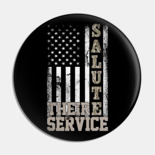 US Army T-Shirt Salute Their Service - Army Veteran Gift Pin