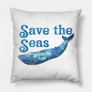 Save the Seas and Oceans - Save the Planet - Blue Whale Design Pillow