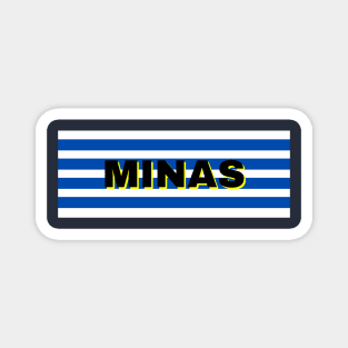 Minas City in Uruguay Flag Stripes Magnet