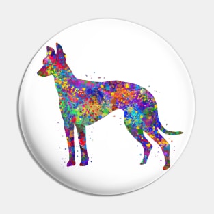 Greyhound dog watercolor Pin