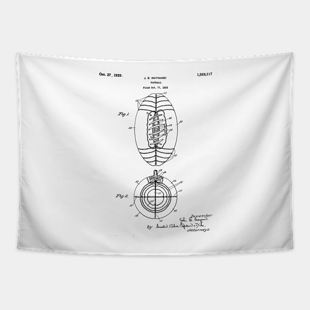 American Football Patent - Football Art - Black And White Tapestry by patentpress