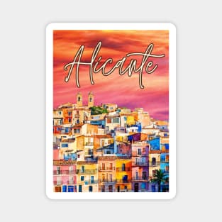 Alicante Vibrant Travel Poster – Colorful Spain Art Print Magnet