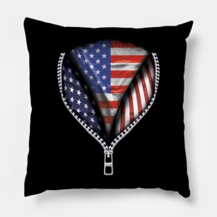 Australian Flag  USA Flag American Flag Zip Down - Gift for Australian From USA Pillow