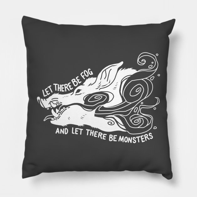 Folk Blessings: Let There be Fog Pillow by Fez Inkwright