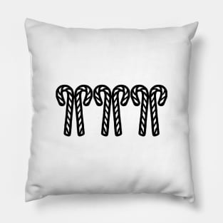 Two Candy Canes Christmas Trio Outline Pillow