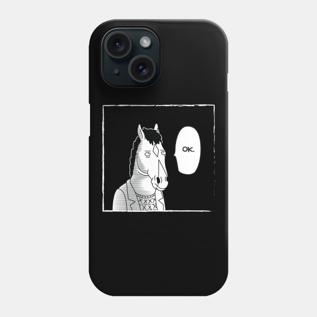 One-Line BoJack Phone Case by sonicpandaart