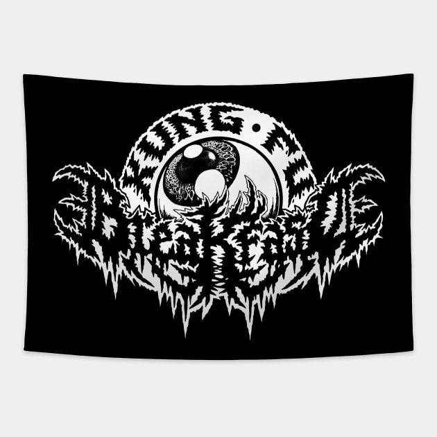 Kung Fu Breakfast Black & White Logo Tapestry by KungFuBreakfast