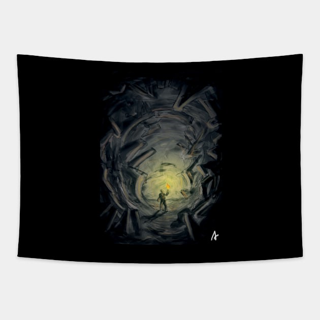 Cavern exploration Tapestry by Cromlek