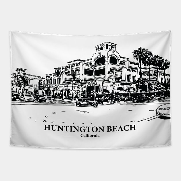 Huntington Beach - California Tapestry by Lakeric