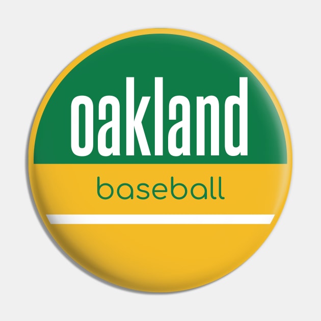 Oakland baseball Pin by BVHstudio