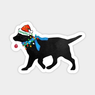 Black Lab Christmas Naughty Dog Magnet