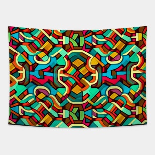 Psychedelic Retro Pattern Tapestry