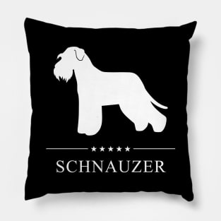 Schnauzer Dog White Silhouette Pillow