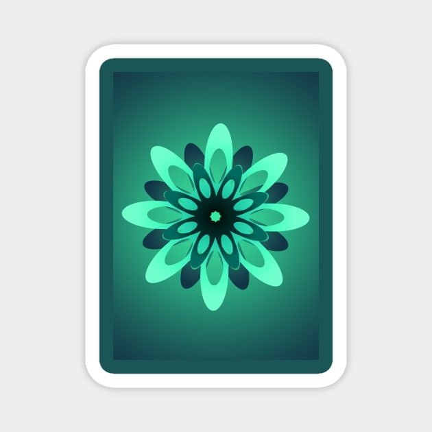Green Flower Elegant Magnet by Shop Ovov