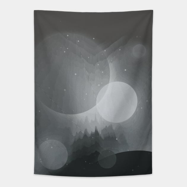 Grayscale sci fi Tapestry by jondenby