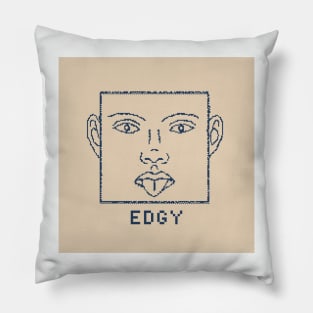 Edgy - Funny 1bit Pixelart Pillow