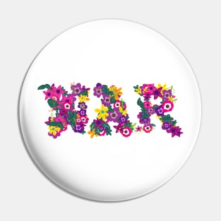 The word war written in flowers Pin