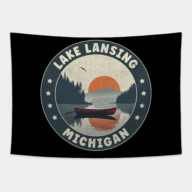 Lake Lansing Michigan Sunset Tapestry by turtlestart