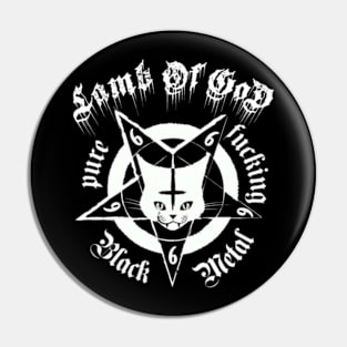 Cat metal lamb of god art Pin