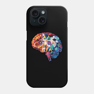 Geometric Brain Art for mathematician geometrician Phone Case