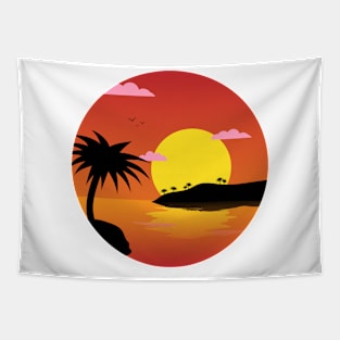 Beach Sunset Tapestry