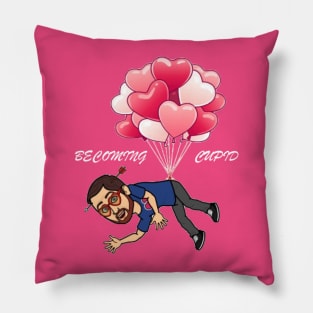 Becoming Cupid Floating Away Design Pillow