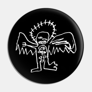 Angel Doodle White Pin