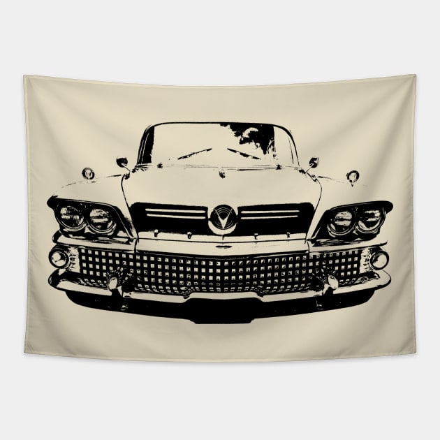 Buick Riviera 1950s American classic car monoblock black Tapestry by soitwouldseem