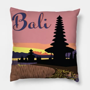 Bali Travel Poster Pillow