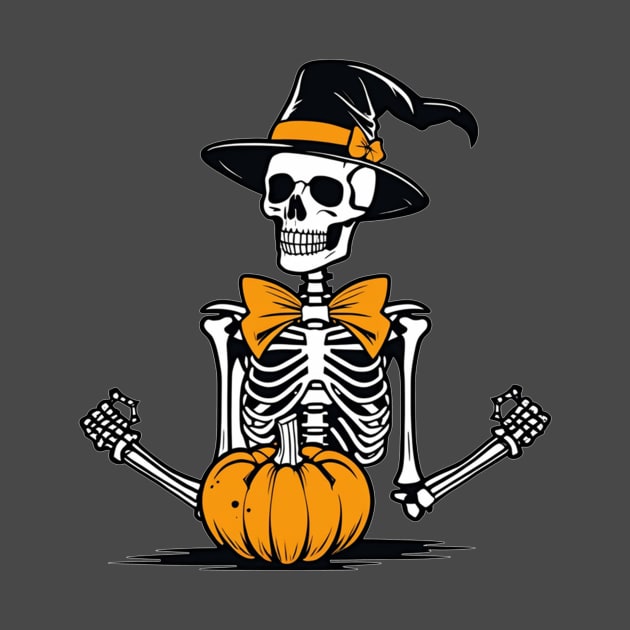 Skeleton pumpkin party Halloween design by Edgi