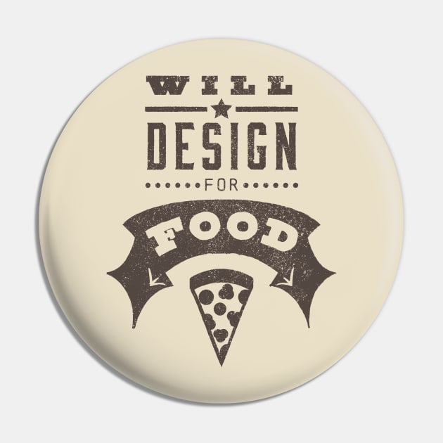 Hungry Artist Graphic Designer Funny Food Quote Pin by Commykaze