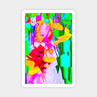 Anime Cosplay Girl Glitch Art 02 Magnet