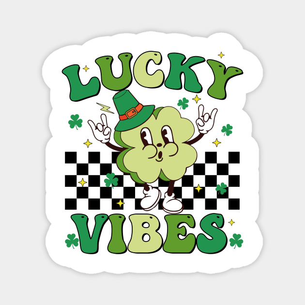 Groovy Lucky Vibes St Patrick's Day Teachers, Teacher Irish Magnet by artbyhintze