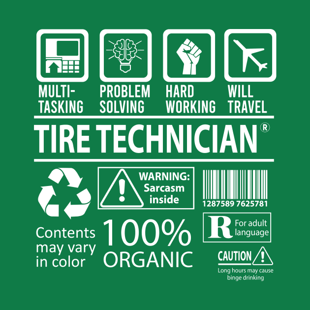 Tire Technician T Shirt - MultiTasking Certified Job Gift Item Tee by Aquastal