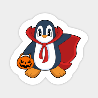 Penguin Halloween Pumpkin Cape Magnet