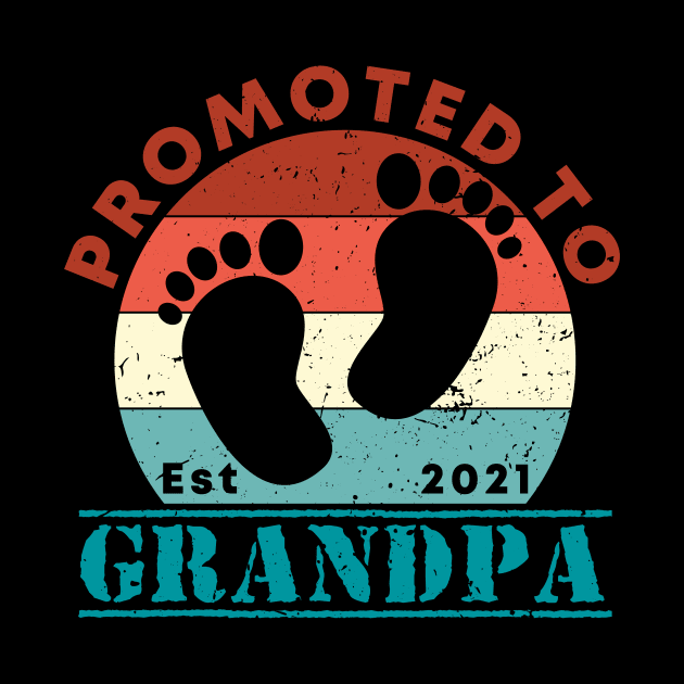 Retro Vintage Promoted to Grandpa 2021 new Grandfather gift Grandpa by Abko90