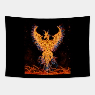 Golden Fenix Fire Storm Tapestry