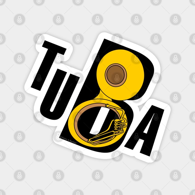 Slanted Tuba Text Magnet by Barthol Graphics