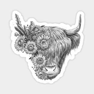 Floral bull Magnet