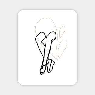 Minimal Line Drawing Female Legs Magnet