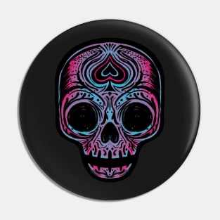 Sugar Skull - Pink Blue Pin