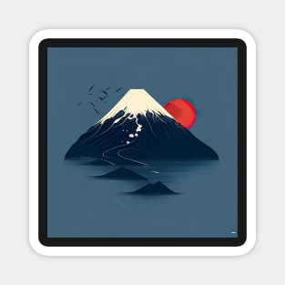 Mount Fuji Japan Illustration Magnet