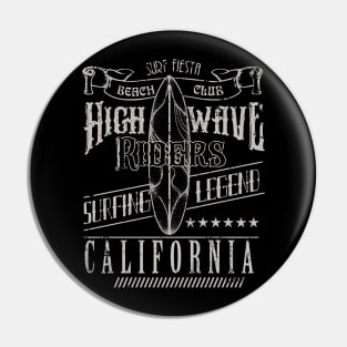 vintage California surf riders typography Pin