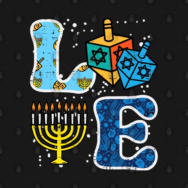 Hanukkah Love Menorah Dreidel Chanukah Jewish by rhazi mode plagget