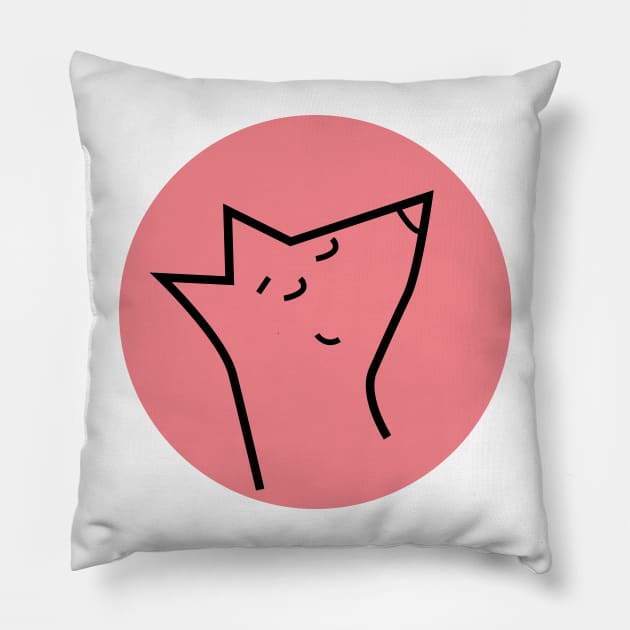 pink fox Pillow by hi-special