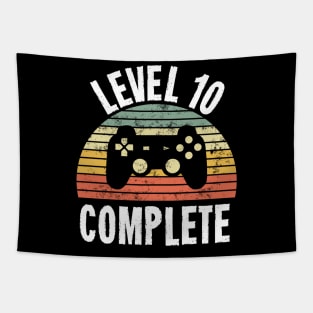 Level 10 Complete T-Shirt - 10th Birthday Gamer Gift - Tenth Anniversary Gift - 10th Grade Tapestry