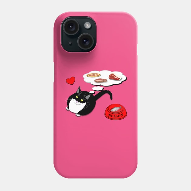 Hungry cat Feed Me Cute Tuxedo Fatty Copyright TeAnne Phone Case by TeAnne