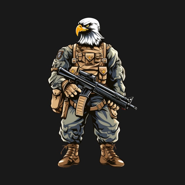 eagle soldier isolated on white by javierparra