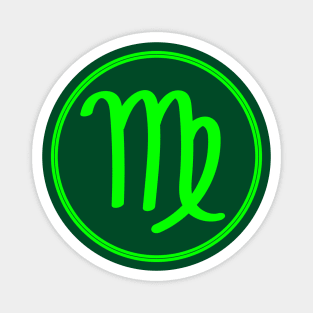 Cool Green Virgo Symbol Magnet